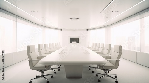 Business modern meeting room in office building  Conference room interior.