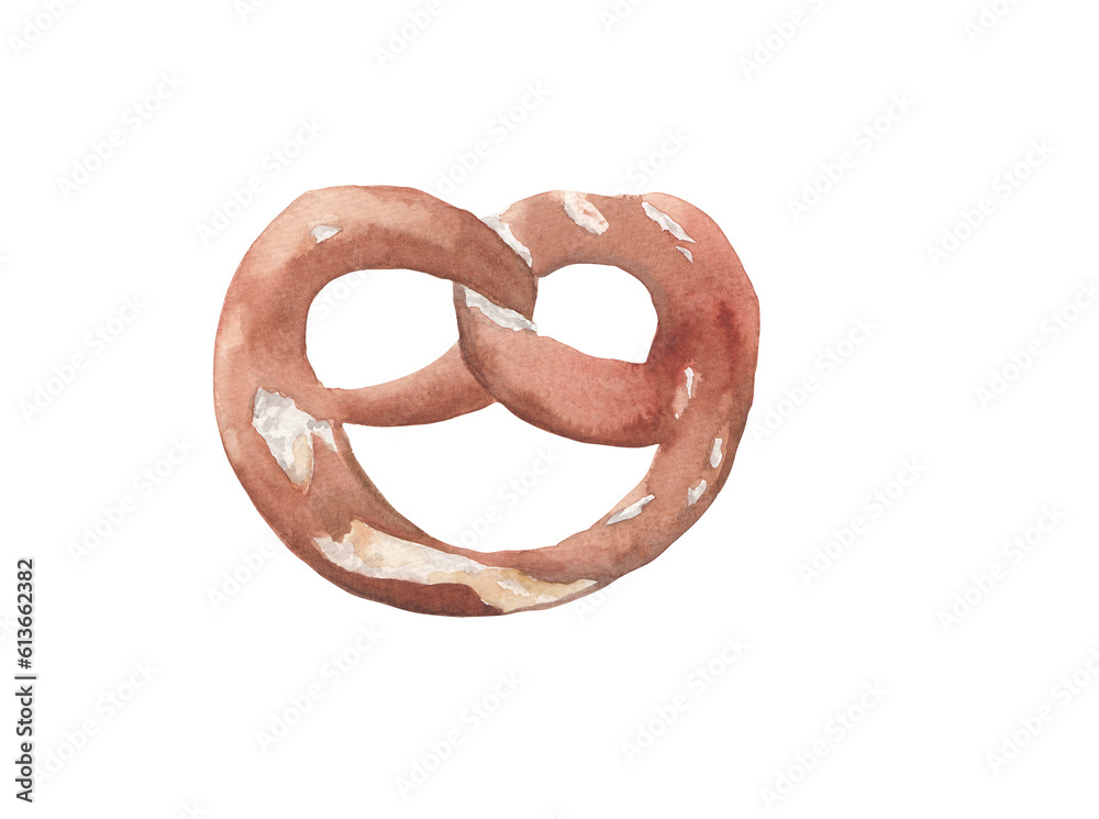 Pretzel food watercolor illustration on transparent background. Greeting card, travel flyer, party invitation. Hand painted Menu, bakery, restaurant, salted, snack. Pretzel food watercolor illustration on transparent background. Greeting card, travel flyer, party invitation. Hand painted Menu, bakery, restaurant, salted, snack.