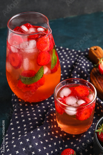Refreshing strawberry iced ...