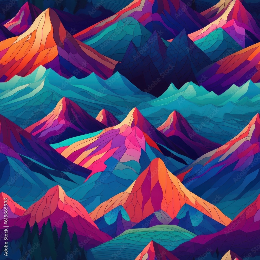 Mountain digital paper in vector style, seamless pattern, seamless texture, colorful mountains pattern, vector style mountains Mountain digital paper in vector style, seamless pattern, seamless texture, colorful mountains pattern, vector style mountains