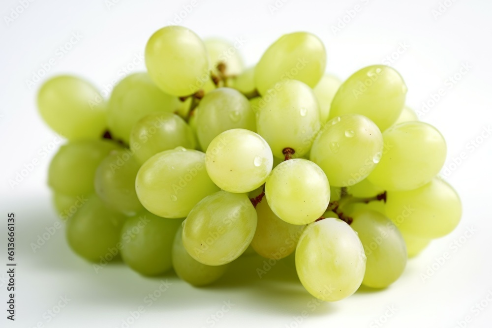 Appetizing tasty white table grapes. The concept of proper nutrition and vitamins in the crop. AI generated Appetizing tasty white table grapes. The concept of proper nutrition and vitamins in the crop. AI generated