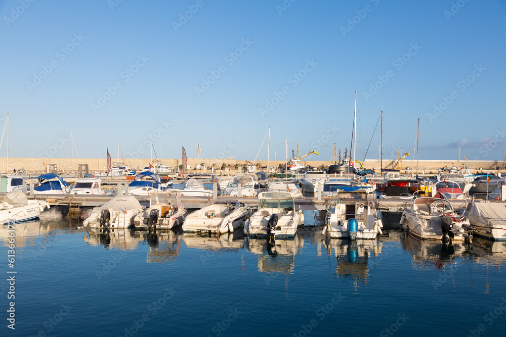Small marina, fishing and industrial port in the town of Garrucha in the province of Almeria, Andalusia, Spain.