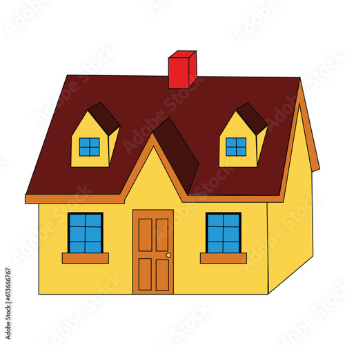 House real estate icon vector illustration graphic design. Traditional brown house, suitable for use in property design, housing logos, settlements etc