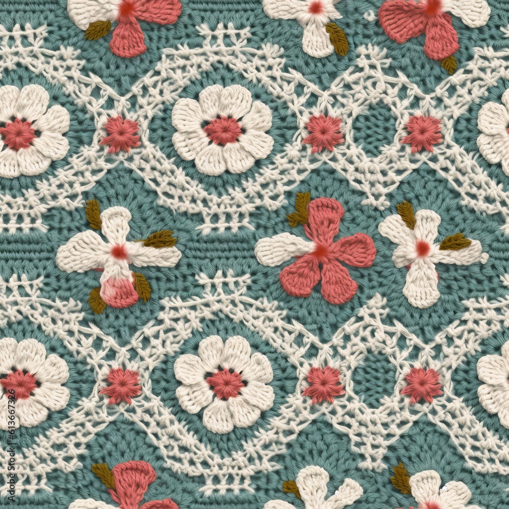 Crochet Digital Paper, Seamless Cottagecore Pattern, Seamless Cottagecore Texture, Seamless Crochet Pattern, Knitted Texture