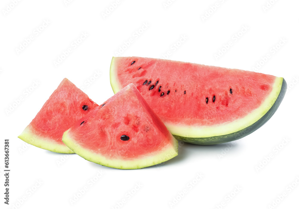 Pieces of fresh watermelon on white background Pieces of fresh watermelon on white background