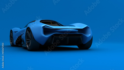 sports car design rear angle view - 3D illustration, no AI