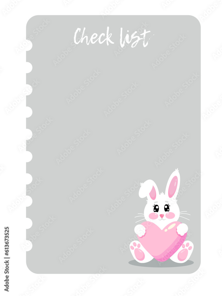 Lovely Notes, To Do, Check list decorated templates. Cute Christmas notes with bunny. Printable checklist. Holidays to do, for notes, check list for gifts, wish, shopping