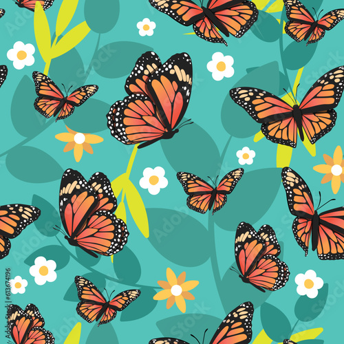 Butterfly Pattern, Nature Pattern, Cute Butterfly Pattern, Seamless Pattern, Repeat Pattern, Butterfly Wallpaper Pattern, Butterfly Textile, Vector Illustration Background