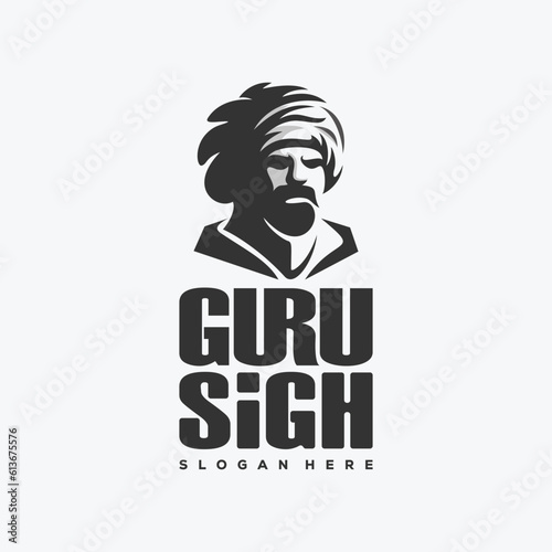 Guru silhouette logo on white background