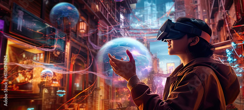 illustration about virtual reality - AI generated image. © Ricardo Nóbrega