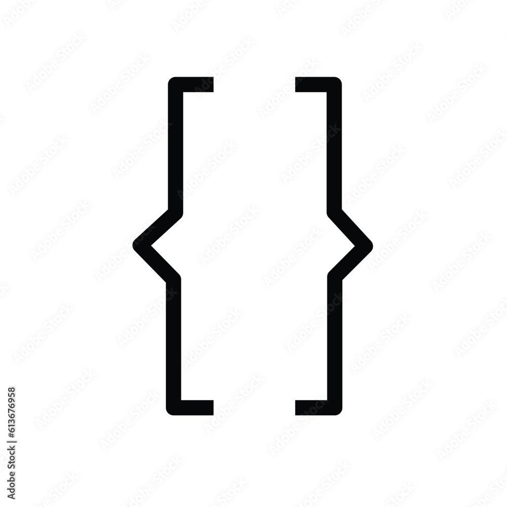 Parentheses Icon. Bracket, Curly, Brace, Punctuation Symbol Vector