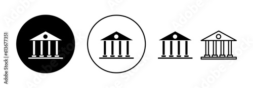 Bank icon vector for web and mobile app. Bank sign and symbol, museum, university