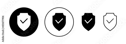 Shield check mark icon vector for web and mobile app. Protection approve sign. Insurance icon