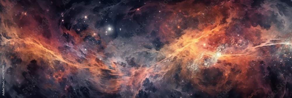 An image of a space scene with stars and nebulas. Generative AI image. An image of a space scene with stars and nebulas. Generative AI image.
