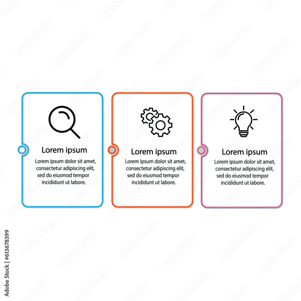 Vector Infographic thin line design with icons and 3 options or steps ...