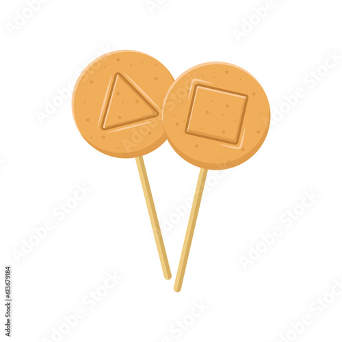 Vector illustration of Korean dalgona candy