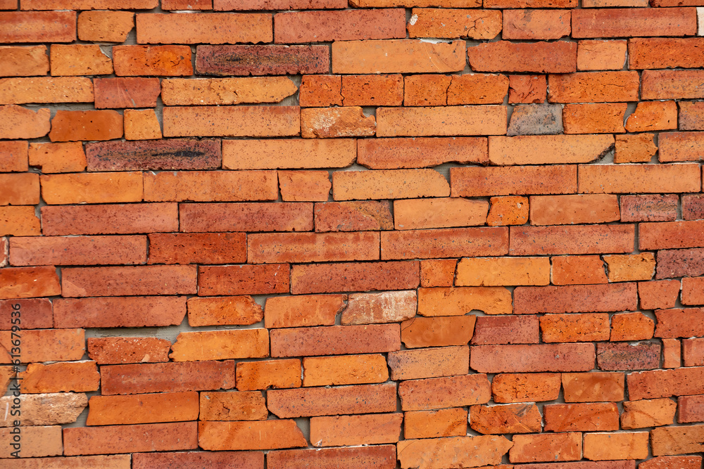 Fototapeta premium Red brick wall texture background.Decorative tiles.High quality photo.