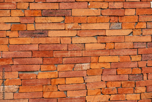 Red brick wall texture background.Decorative tiles.High quality photo.