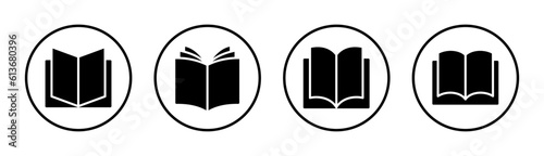 Book icon set illustration. open book sign and symbol. ebook icon