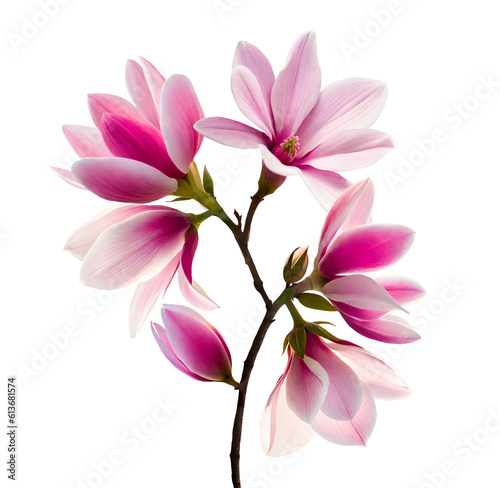 pink magnolia flower isolated, Generative AI