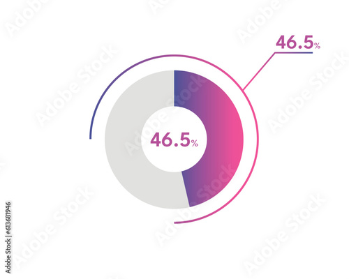 46.5 Percentage circle diagrams Infographics vector, circle diagram business illustration, Designing the 46.5% Segment in the Pie Chart.