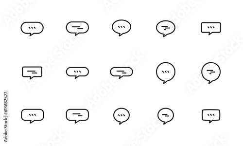 チャット、会話のアイコンセット/コミュニケーション/吹き出し/イラスト/ベクター