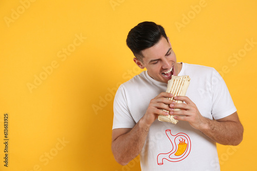 Bilde på lerret Improper nutrition can lead to heartburn or other gastrointestinal problems