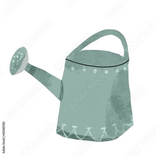 watering can illustration in pastel color