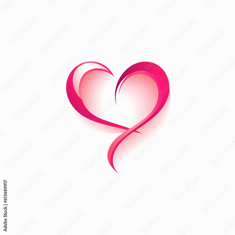 pink heart isolated on white