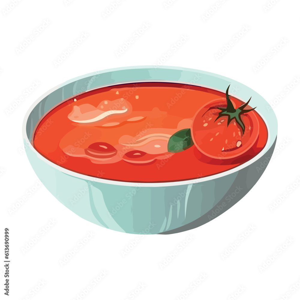 Fresh vegetarian soup with ripe tomato Fresh vegetarian soup with ripe tomato