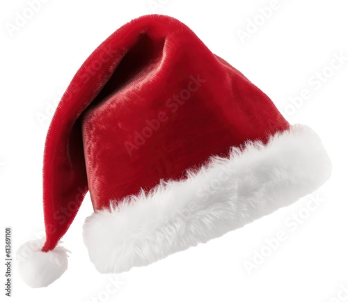 Santa Claus red hat isolated. Generative AI.