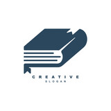 Bookmark save book logo design. Classic book writer library logo for your brand or business