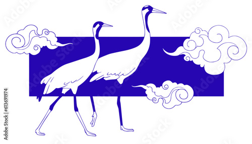 illustration of a stork flamingo
