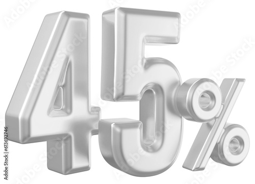 45 Percent Silver Number 3D