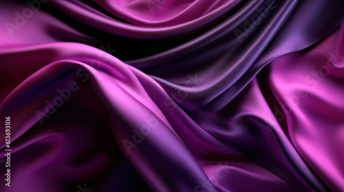 Abstract purple magenta background. Silk satin. AI generation