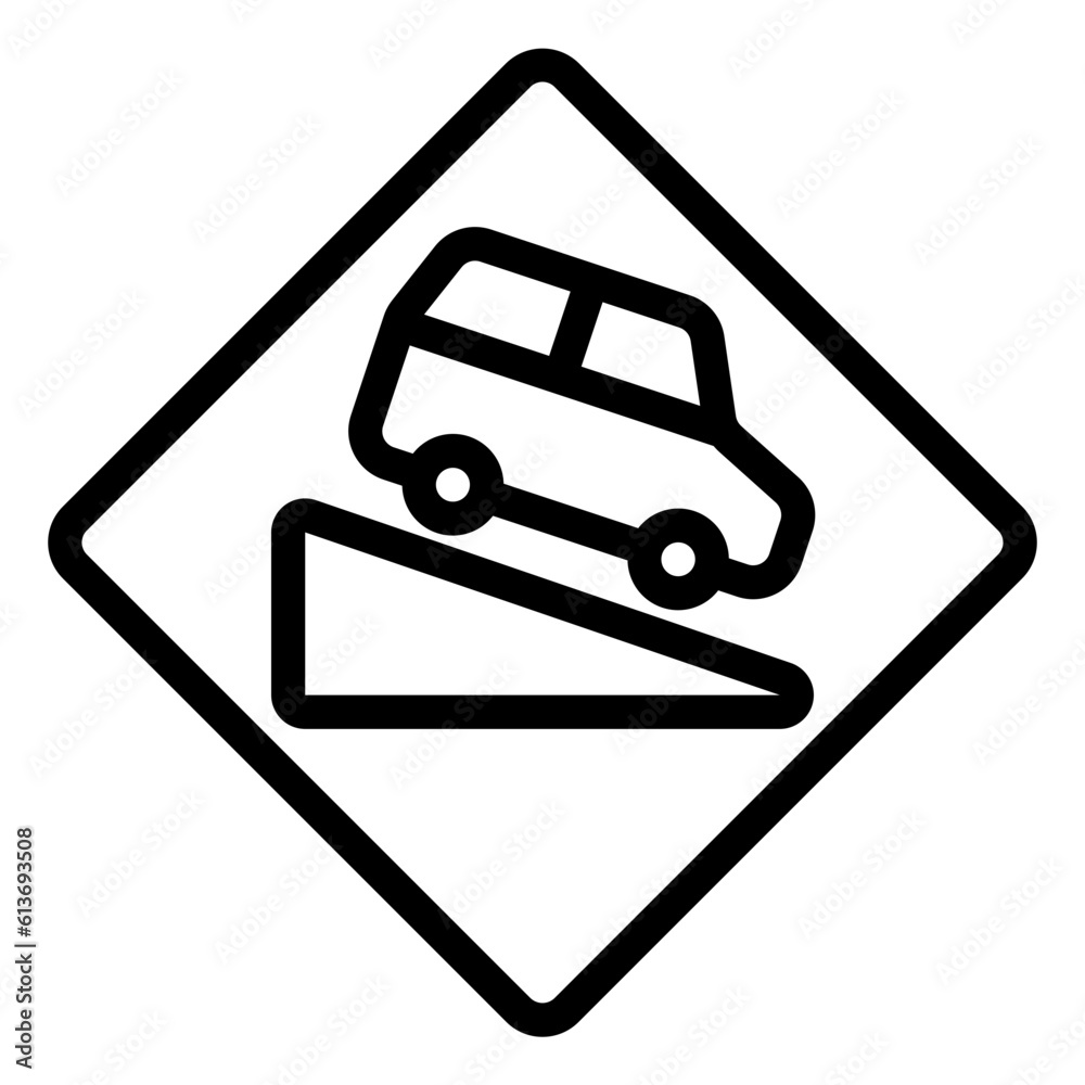 Steep descent icon in line style, use for website mobile app presentation Steep descent icon in line style, use for website mobile app presentation