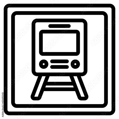 Train station icon in line style, use for website mobile app presentation