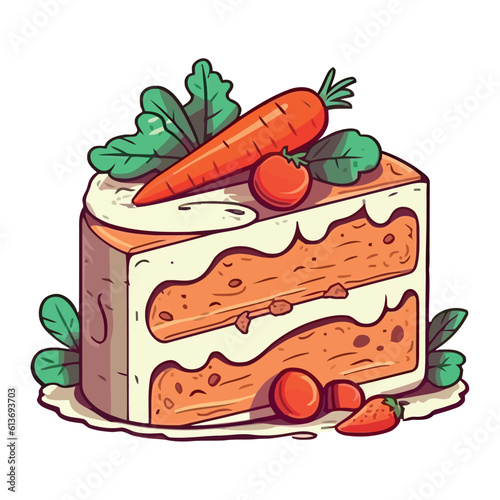 Fresh carrot and sweet cream for cake