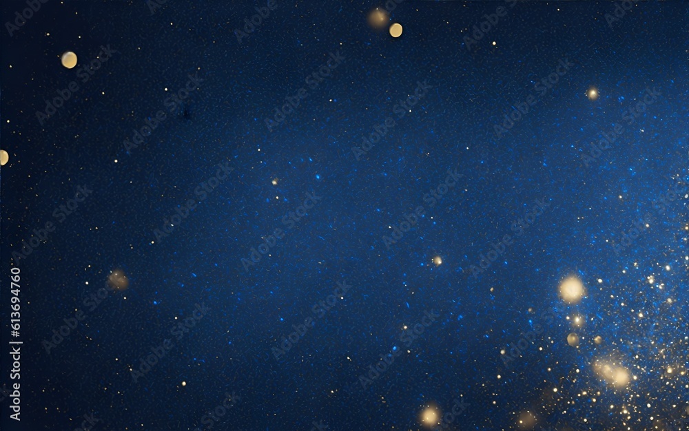 Fototapeta premium Abstract background with Dark blue and gold particle. Christmas Golden light shine particles bokeh on navy blue background. Gold foil texture. Holiday concept.