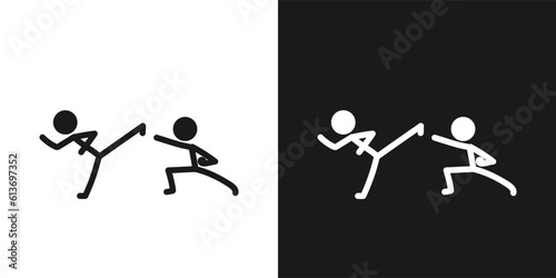 Karate icon pictogram vector design. Stick figure man Karateka vector icon sign symbol pictogram