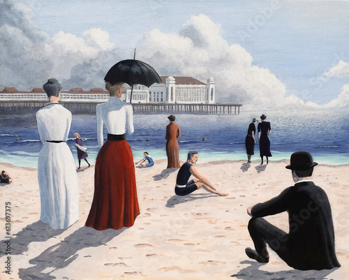 Fotografía 1900s Beach Scene, Atlantic City