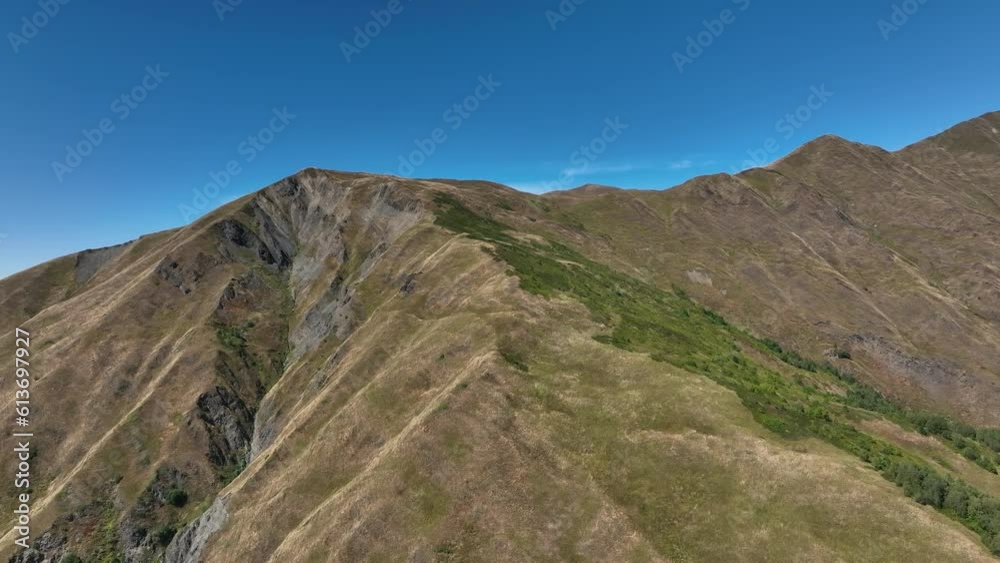 Flight over the high mountains in the region of Svaneti, Georgia Flight over the high mountains in the region of Svaneti, Georgia