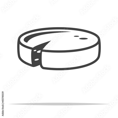 Cheese wheel icon transparent vector isolated
