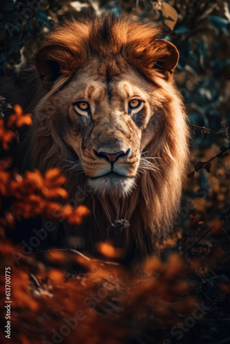Portrait of a Lion in the african savannah © STORYTELLER