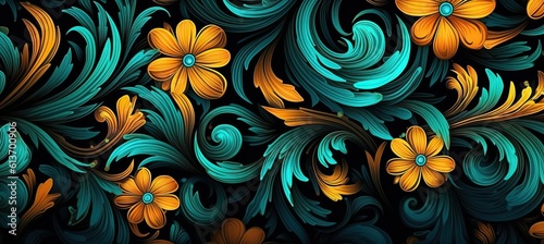 flowers and foliage colorful pattern spring summer background