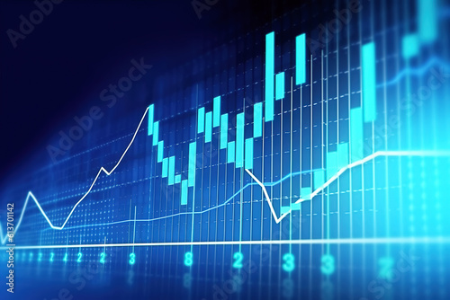 Securities trading market map analysis background