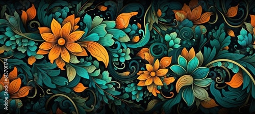 flowers and foliage colorful pattern spring summer background