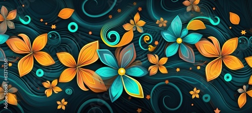 flowers and foliage colorful pattern spring summer background