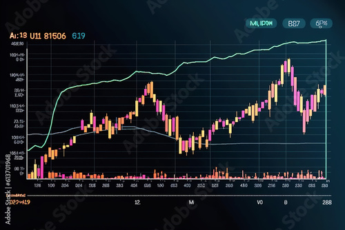 Stock market map on the background generated by AI; free photos