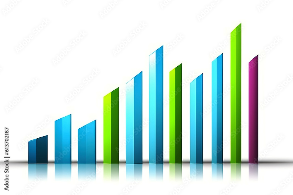 AI Produced Commercial and Financial Color Graphic Ascending and Descending AI Produced Commercial and Financial Color Graphic Ascending and Descending